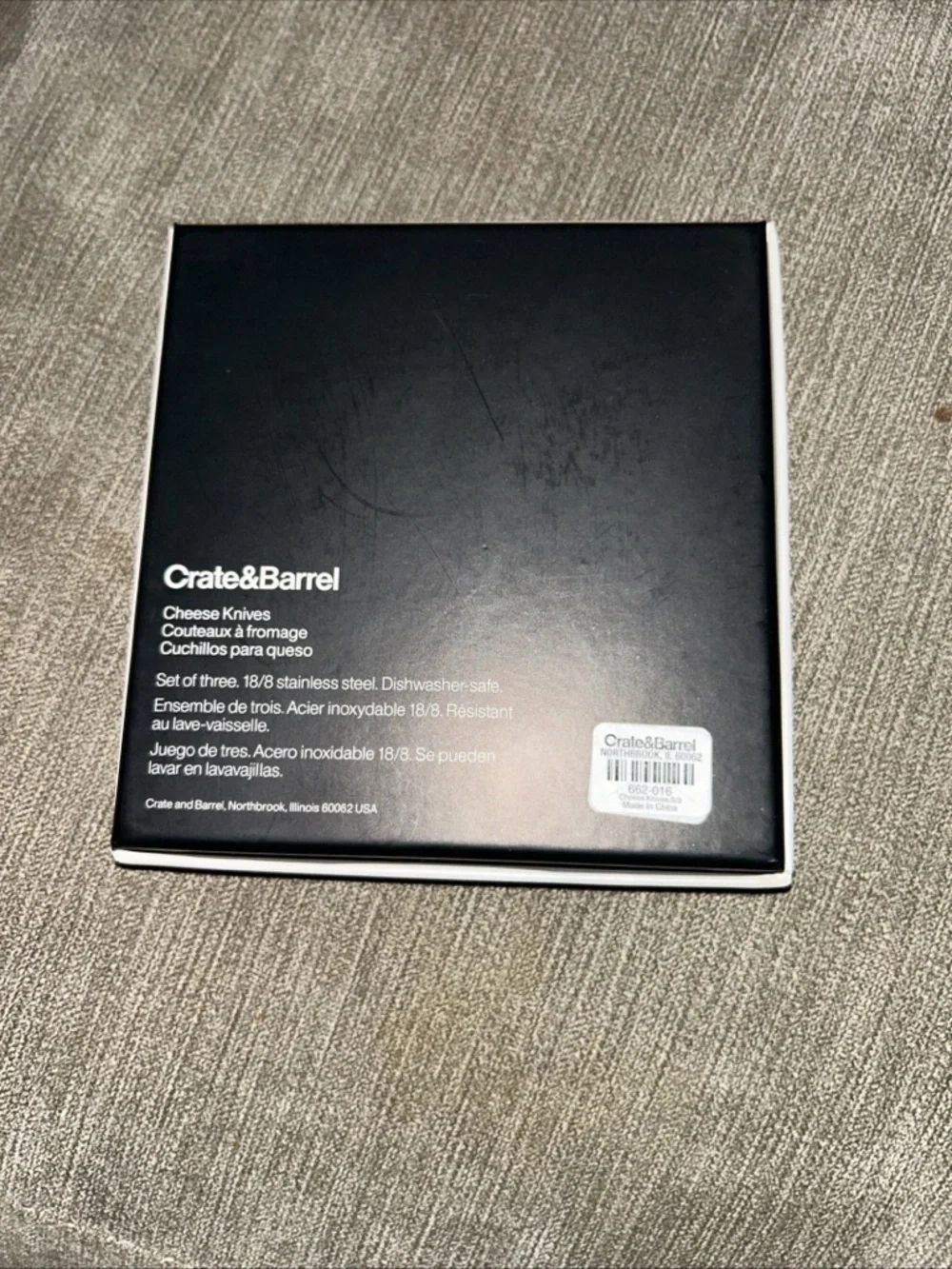 Crate&Barrel Silver Stainless Steel 3-Piece Cheese Set